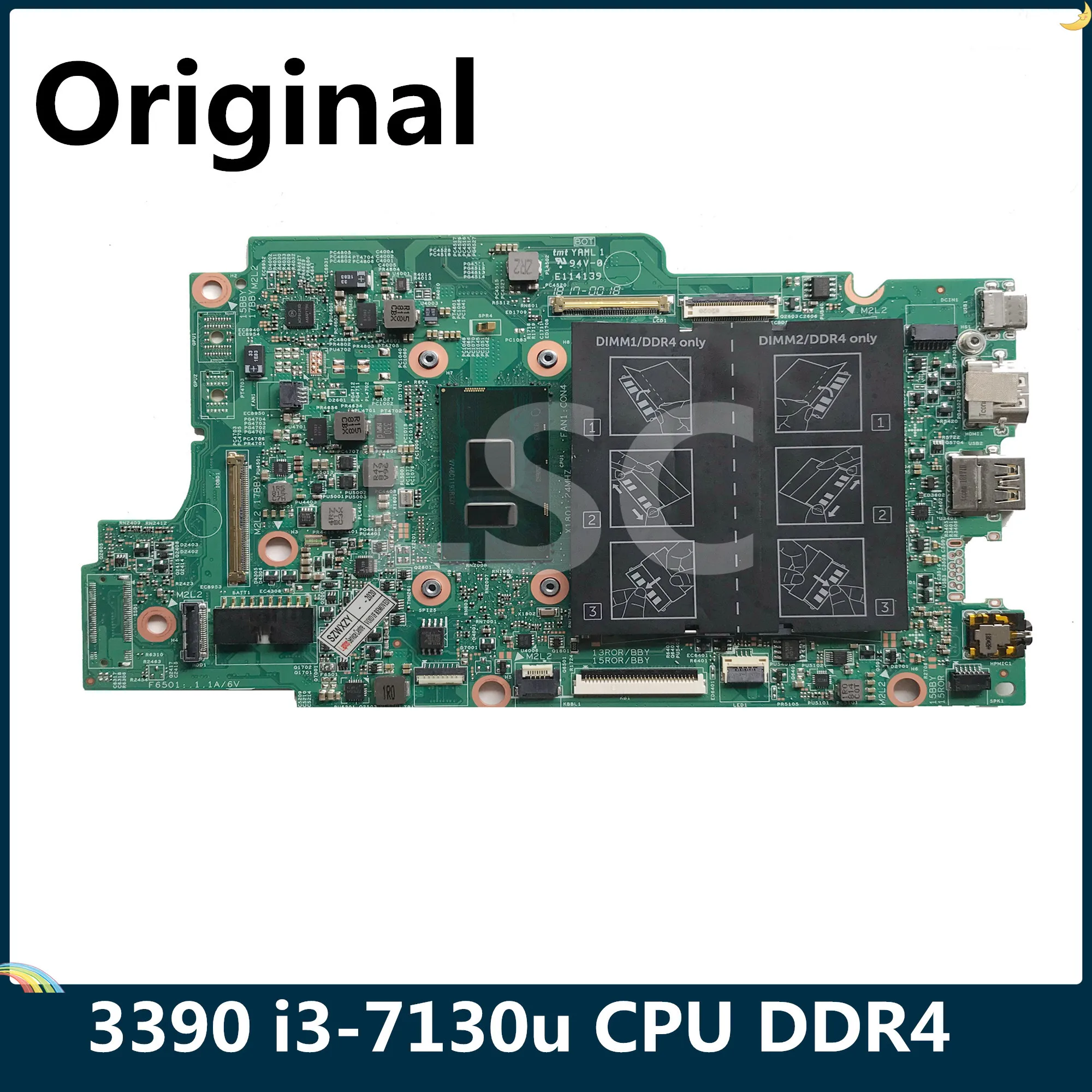 Материнская плата LSC для ноутбука DELL Latitude 3390 CN-07CKY3 07CKY3 7CKY3 с SR3JY I3-7130u CPU DDR4 |