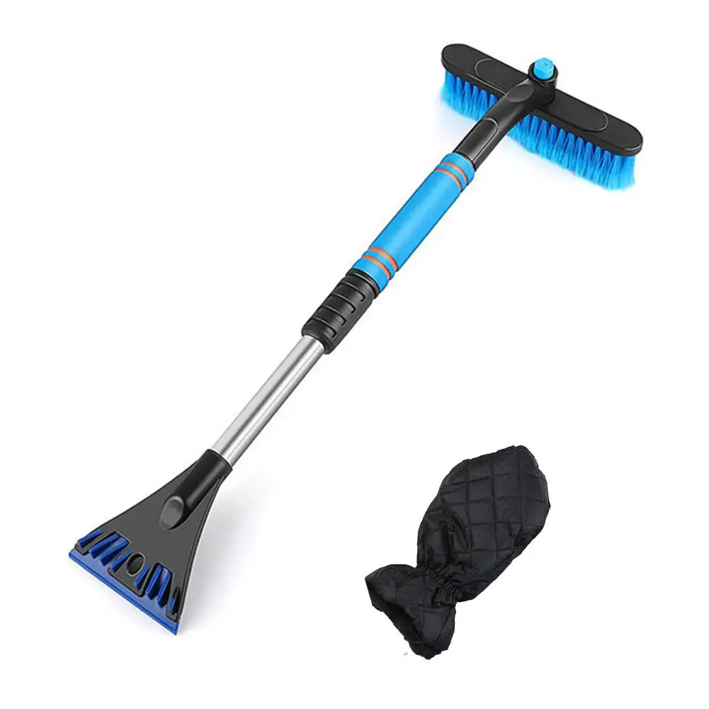 Скребок для льда на лобовое стекло автомобиля 2 в 1 щетка снега выдвижная лопата