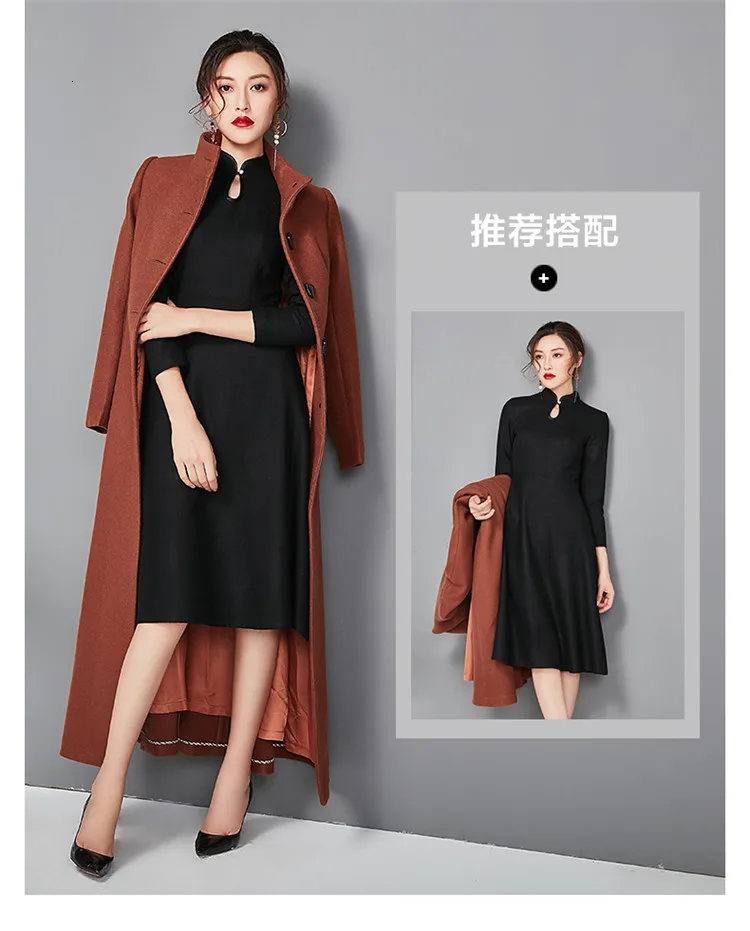 Casaco Feminino,, женское, плюс размер, осень, зима, Cassic, простое, шерстяное, макси, длинное пальто, женский халат, верхняя одежда, Manteau Femme