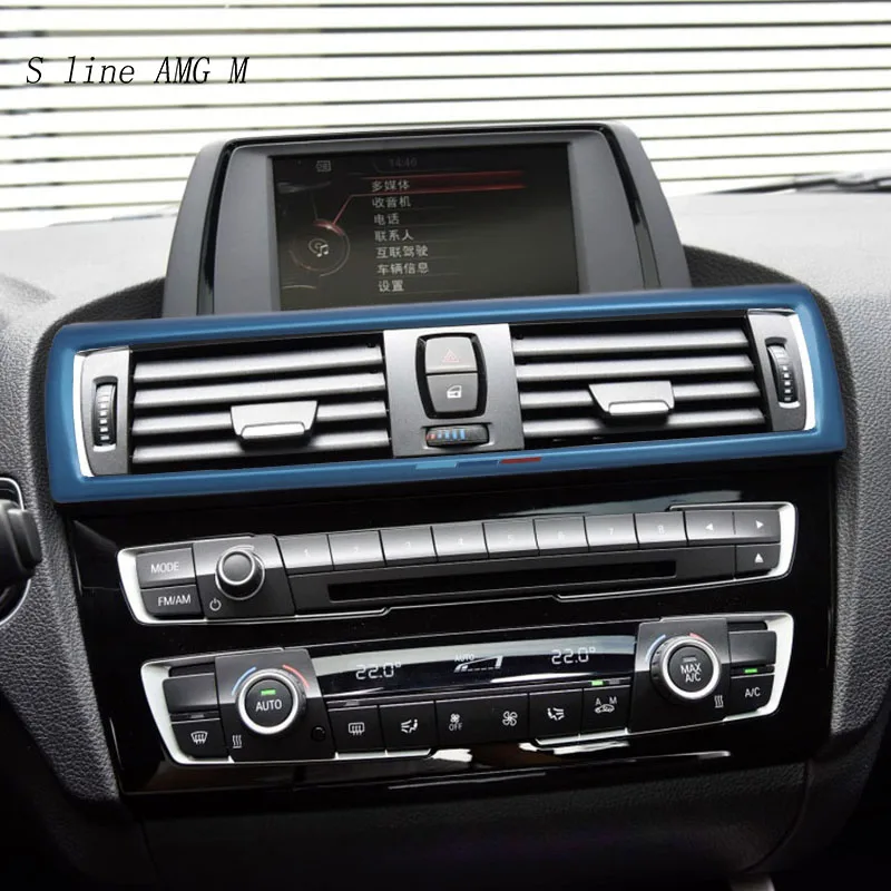 

Car Styling Front Center Air Outlet Vent Outlet Frame For M Cover Stickers for BMW 1 Series F20 F21 Interior Auto Accessories