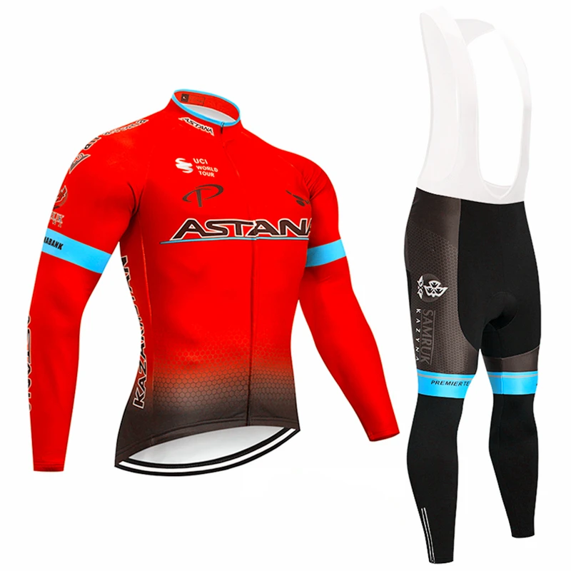 Команда Астаны, велосипедная куртка 9D, набор велосипедных штанов, Ropa Ciclismo, Мужская зимняя теплая флисовая профессиональная одежда, трикотаж для велосипедистов, одежда для Майо - Цвет: Pic Color