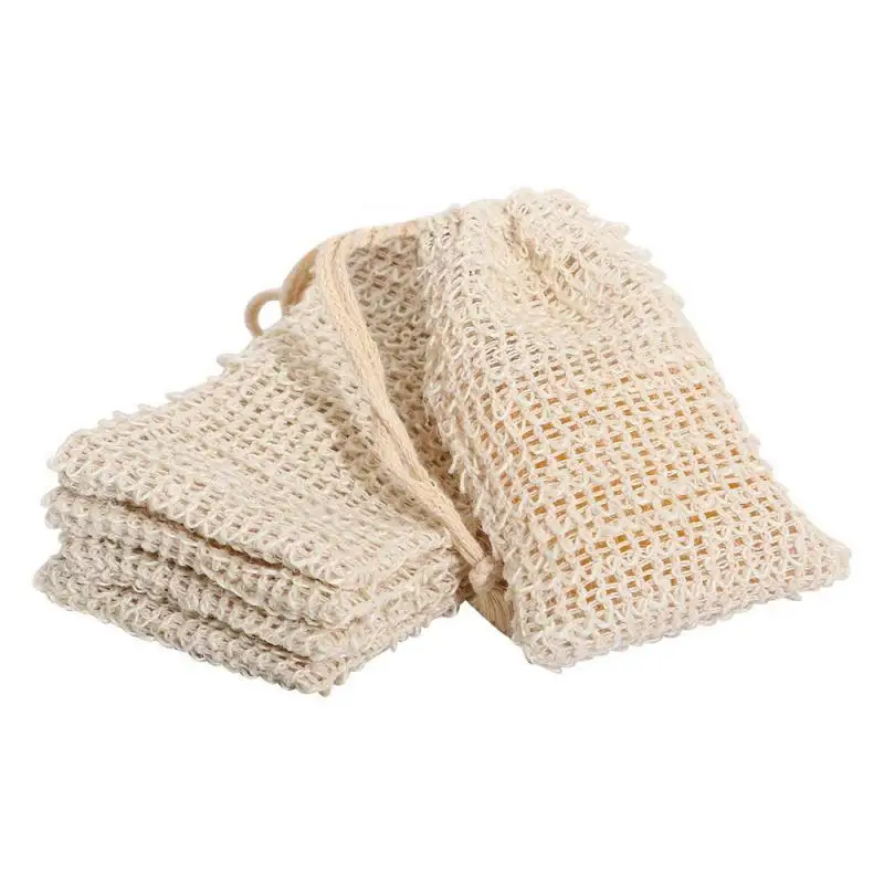 

Natural Sisal Soap Bag Exfoliating Soap Saver Pouch Holder Sponge Pouch Net Comfortable Bubble Blister Mesh Saver Foaming Bag