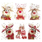 Рождественская Алмазная картина с оленем, квадратнаякруглая картина 5D, алмазная вышивка сделай сам, мозаика с животными, украшение ручной работы, подарок