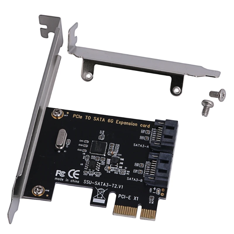 Плата расширения контроллера PCIe PCI Express на SATA3.0 2 порта SATA III 6G|Компьютерные кабели