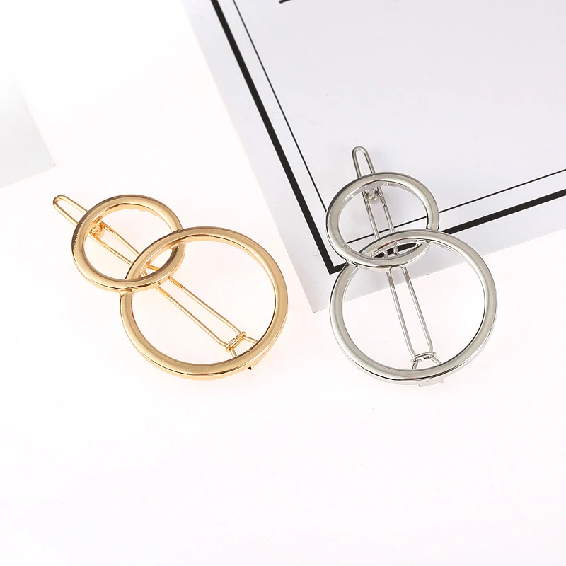 Женские заколки пряжки в Корейском стиле простые металлические золотистые и