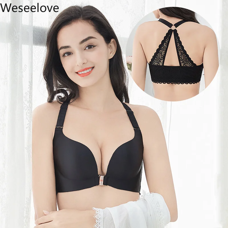

Weseelove New Hot Sale Bras Sexy Push Up Bra Without Underwire Soutien Gorge Incognito Slim Y Beauty Back Gather Underwear X28