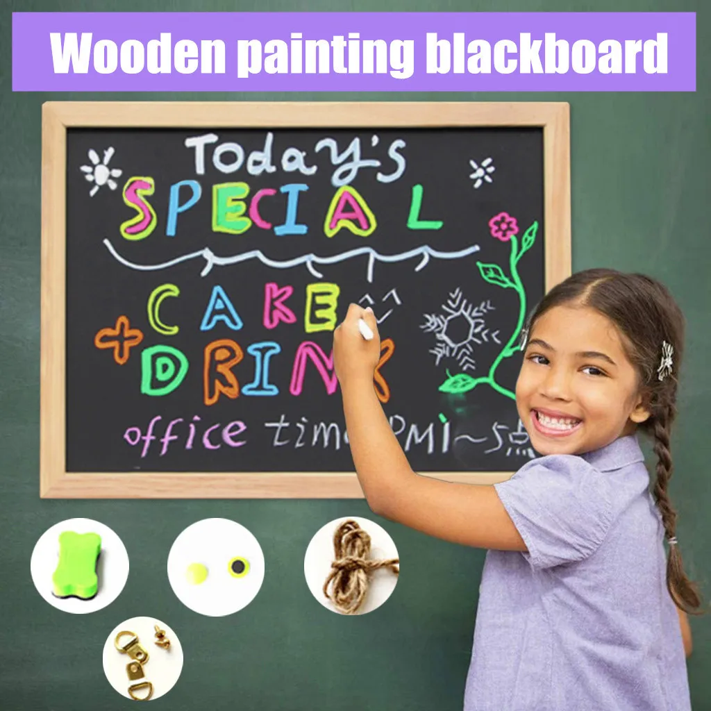 

Многофункциональная деревянная детская доска для письма мелкая доска Милая доска детские игрушки односторонняя магнитная доска # Q