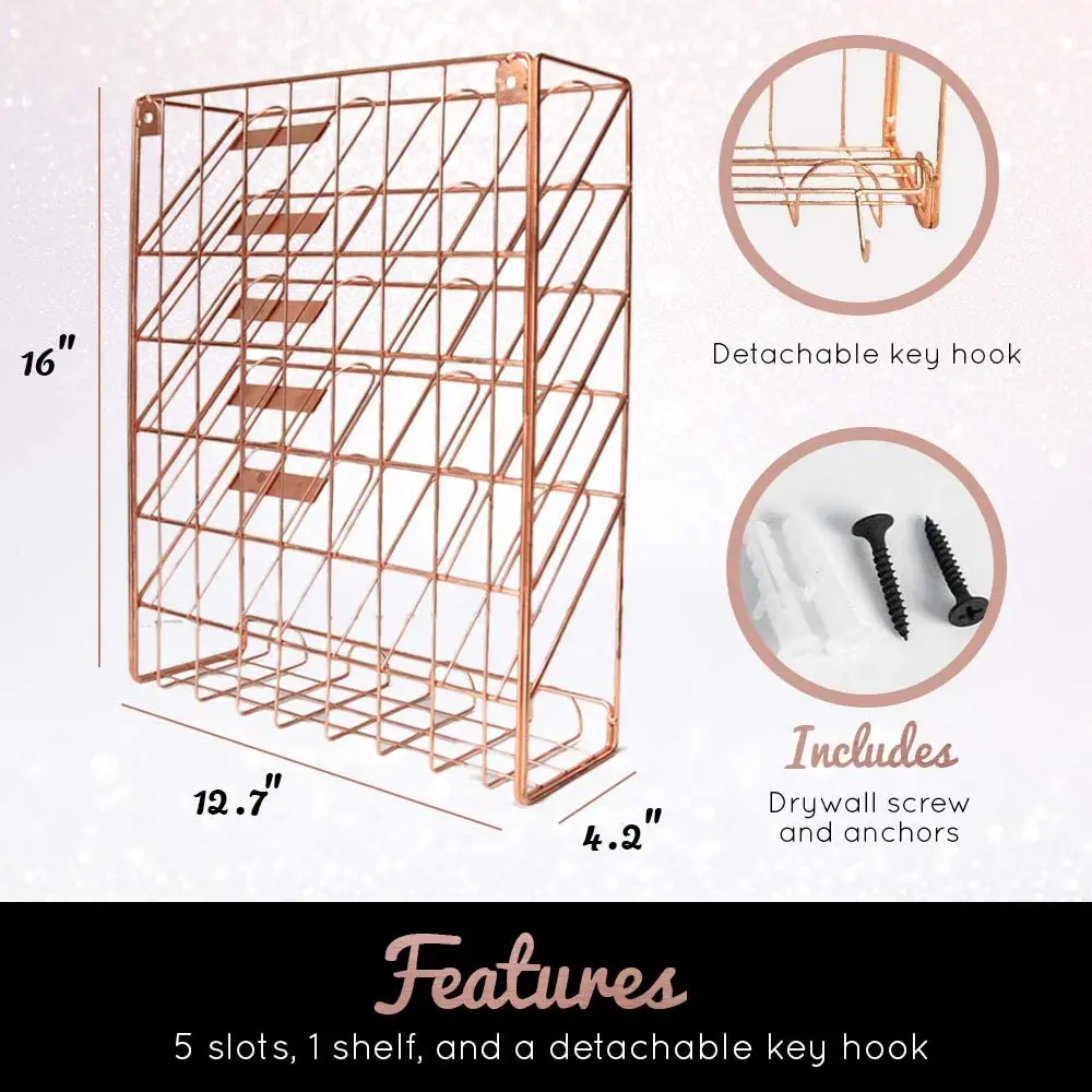 

Nordic Rose Gold Wall Magazine Rack Bookshelf Hanging Bookend Decor Furniture For Home Desktop Children Bookcases Book Cabinet