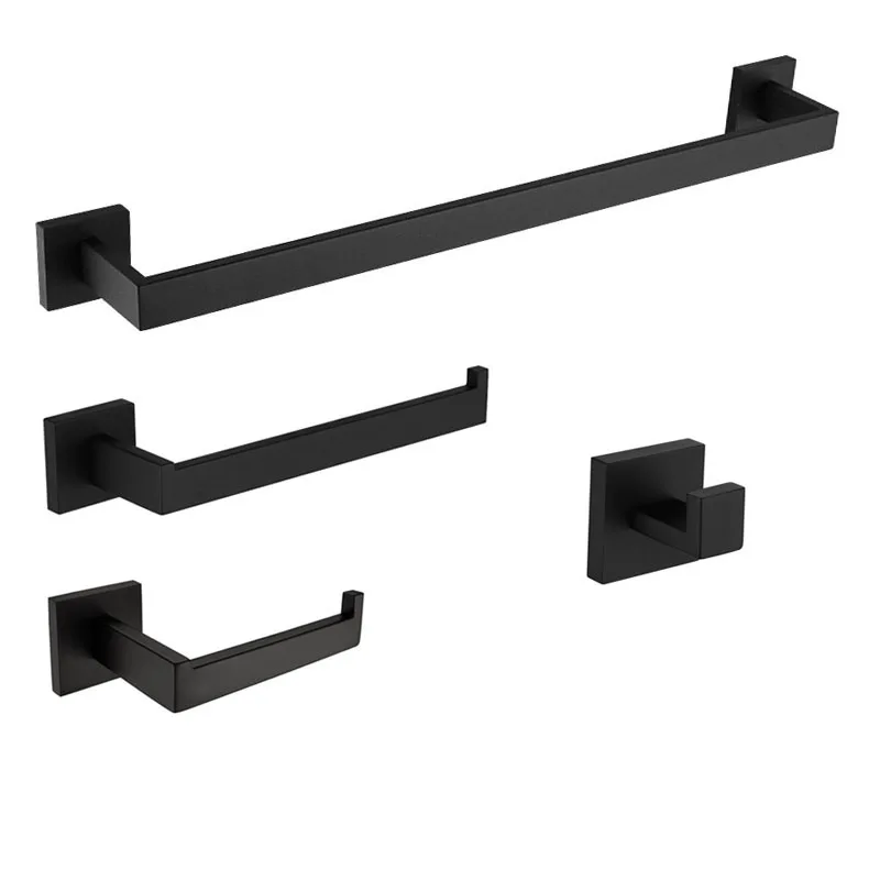 

Bathroom Hardware Set Black & Brushed Gold & Chrome Towel Bar Towel Ring Toilet Paper Hold Robe Hook Bathroom Accessories
