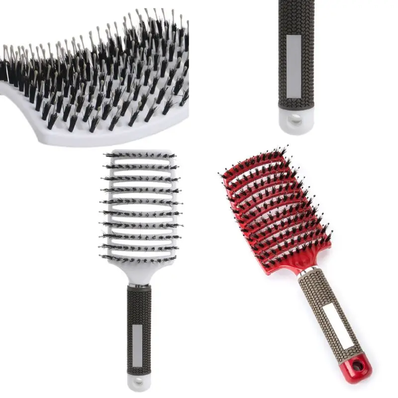 

Hairbrush Bristle Nylon Comb Hair Scalp Massage Salon Hairdressing Styling Tools