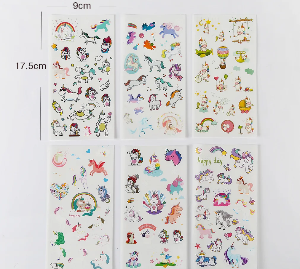 6 шт. ПВХ Единорог Декоративные Васи стационарные наклейки пуля журнал кавайный