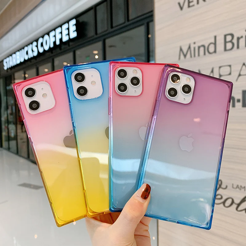 

Luxury Cute Glitter Phone Case For iPhone 11 12 Mini Pro Max Gradient Color Kawaii Bling Bling Cover For Apple X XR XS Max Shell