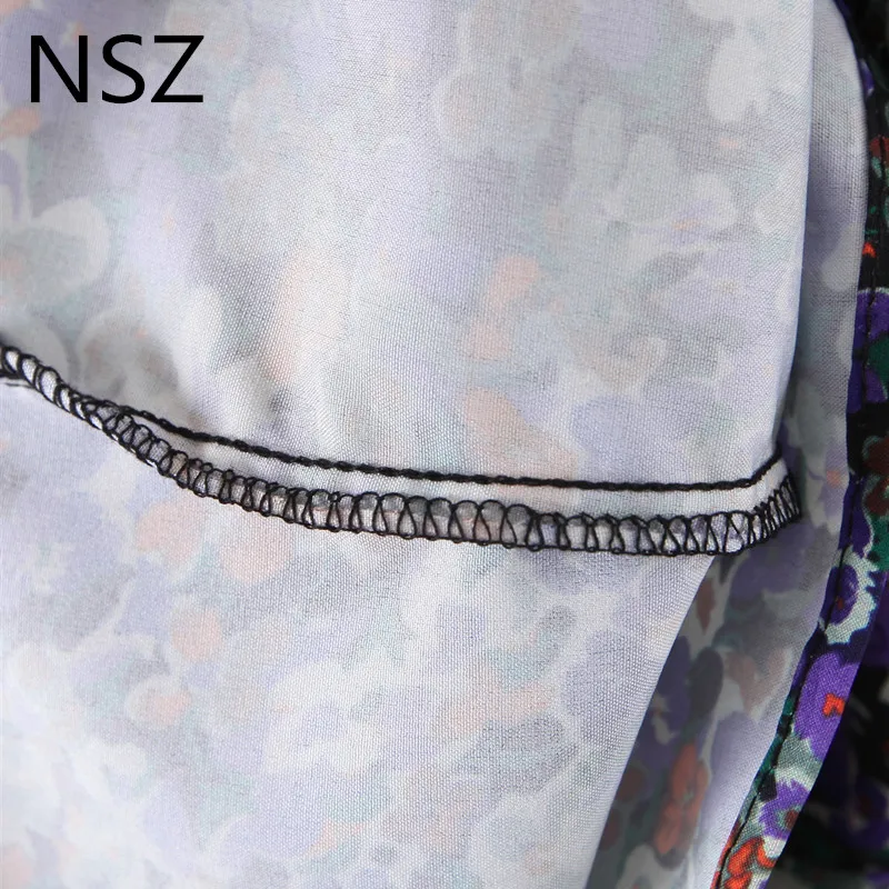 Женское платье туника с цветочным принтом NSZ свободное повседневное короткое