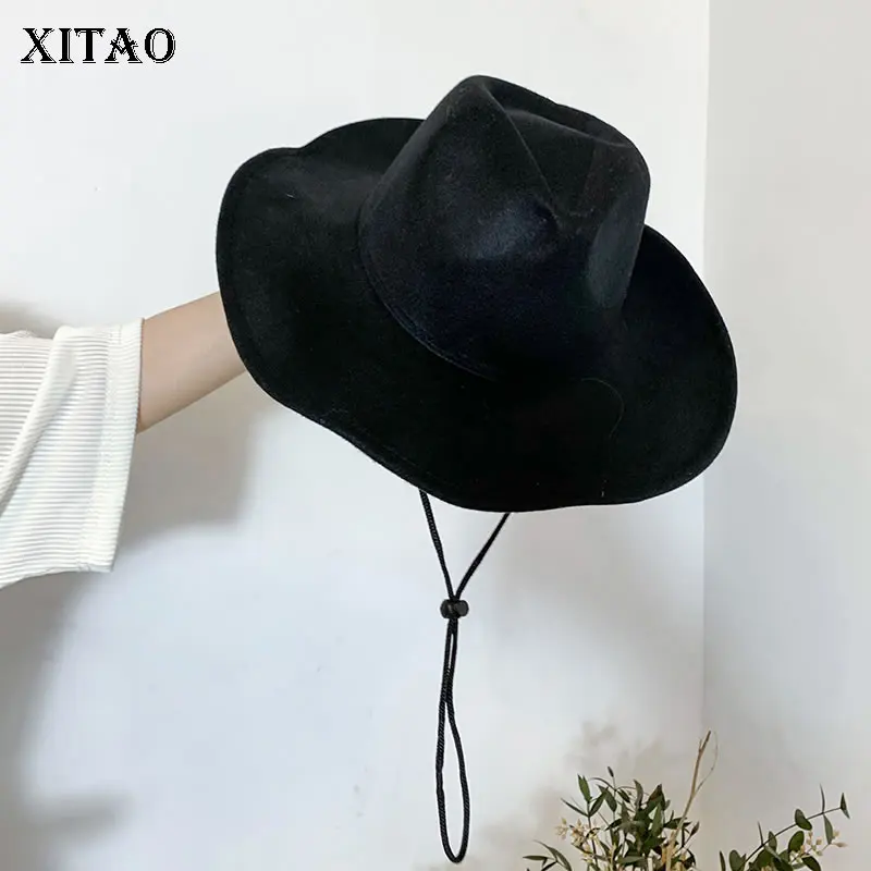 

XITAO модные фетровые одноцветные винтажные английские шляпы 2021 новая простая повседневная темпераментная пустая Женская шляпка GWJ1873