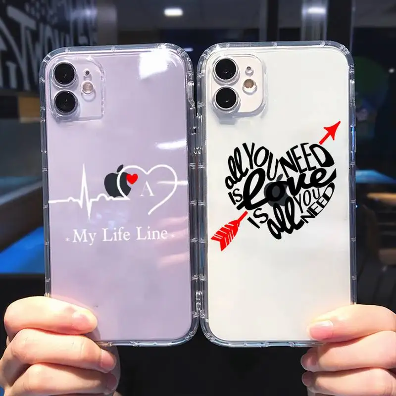 

Luxury noble custom love Phone Case For iphone 13 12 11 8 7 plus mini x xs xr pro max Transparent soft