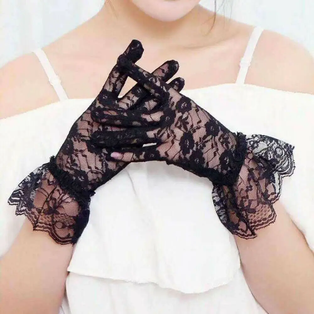 

1 Pair Sexy Flower Lace Women Gloves Summer Female Sun Protection Gloves Sexy Lady Party Gloves Gifts