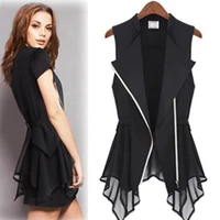 free shipping 2021 new fashion women chiffon vest plus size 4xl casual all match sleeveless summer style thin vest waistcoat 3xl