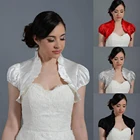 Атласное свадебное болеро с коротким рукавом, Свадебный жакет, жакет невесты на заказ