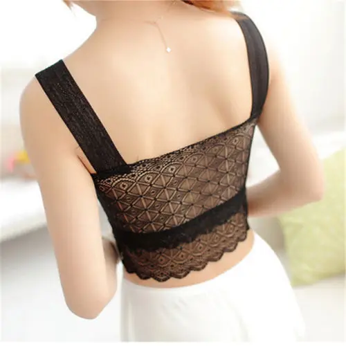 Sexy Women Lace Floral Stretch Strapless Bandeau Bra Boob Tube Crop Top Vest |