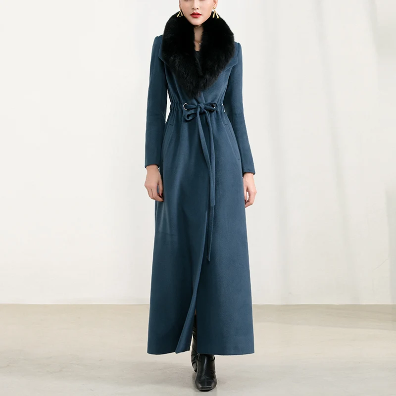 2020 новое зимнее шерстяное пальто средней длины с большим - Цена: 30878.28