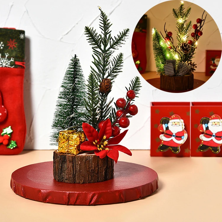 

Aritificial Christmas Tree LED DIY Christmas Decoration Christmas Party Ornament Xmas Home Office Desktop Decorated Tree Gifts