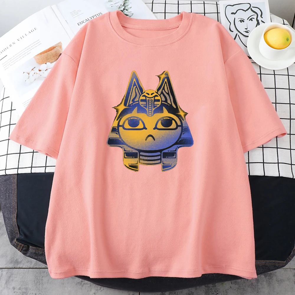 

MASK OF ANKHA Printing Woman Tshirt Fashion Summer Short Sleeve Loose Kawaii T Shirt O Neck Soft Comfortable T-shirts Woman