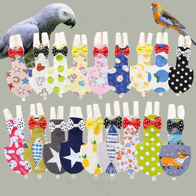 Одежда с птицами подгузник для питомцев попугаев салфетки ручная работа штаны