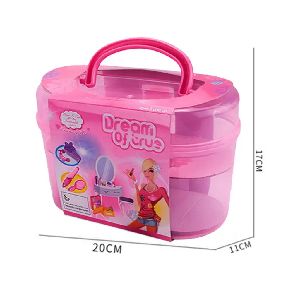 

Kids Cosmetics Makeup Kit Pretend Play Toys Beauty Salon Hair Styling Toys Makeup Set Box Princess Beauty For Girl Toys Gifts