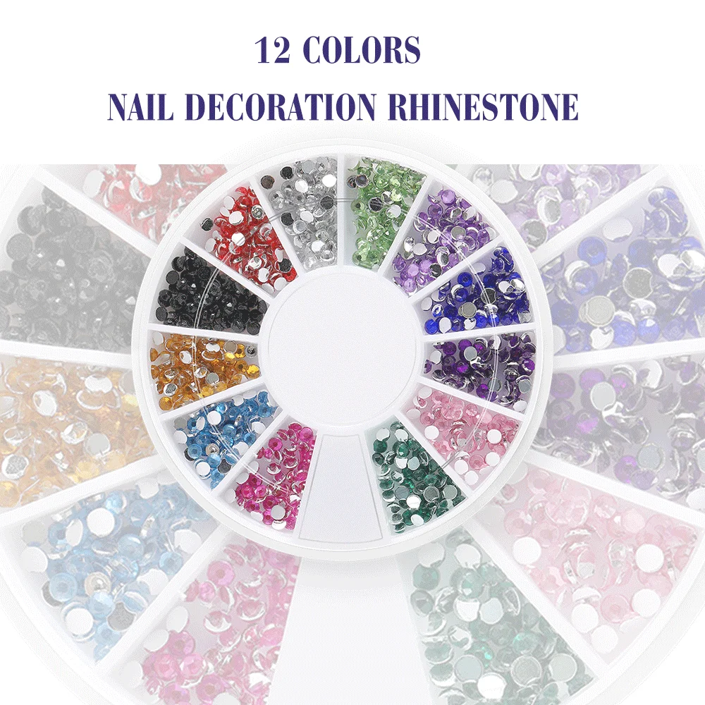 

Разноцветные 3D украшения для ногтей Колесные аксессуары Стразы для ногтей блестящие маленькие нестандартные бусины инструменты для маник...