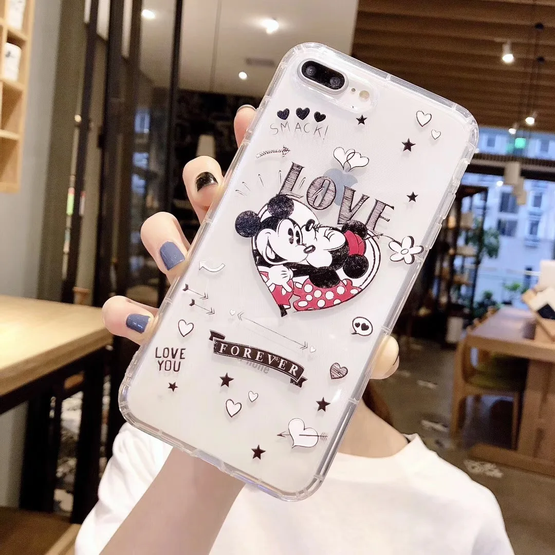 Cartoon classic anime Disneys Minnie Mickey couple phone case for iphone Xs MAX XR X 6 6s 7 8 plus Funny pattern TPU back cover |