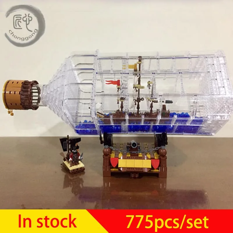 Новая креативная серия корабль в бутылке набор строительных блоков кирпичи