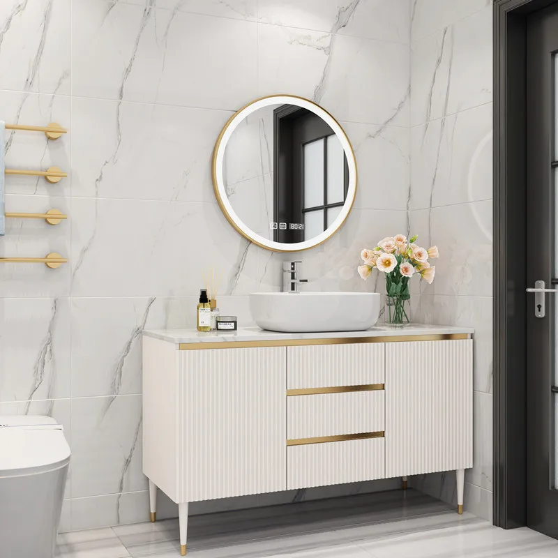 

zq Light Luxury Stone Plate Bathroom Cabinet Combination Simple Modern Bathroom Cabinet Bathroom Hand Washing Table Basin