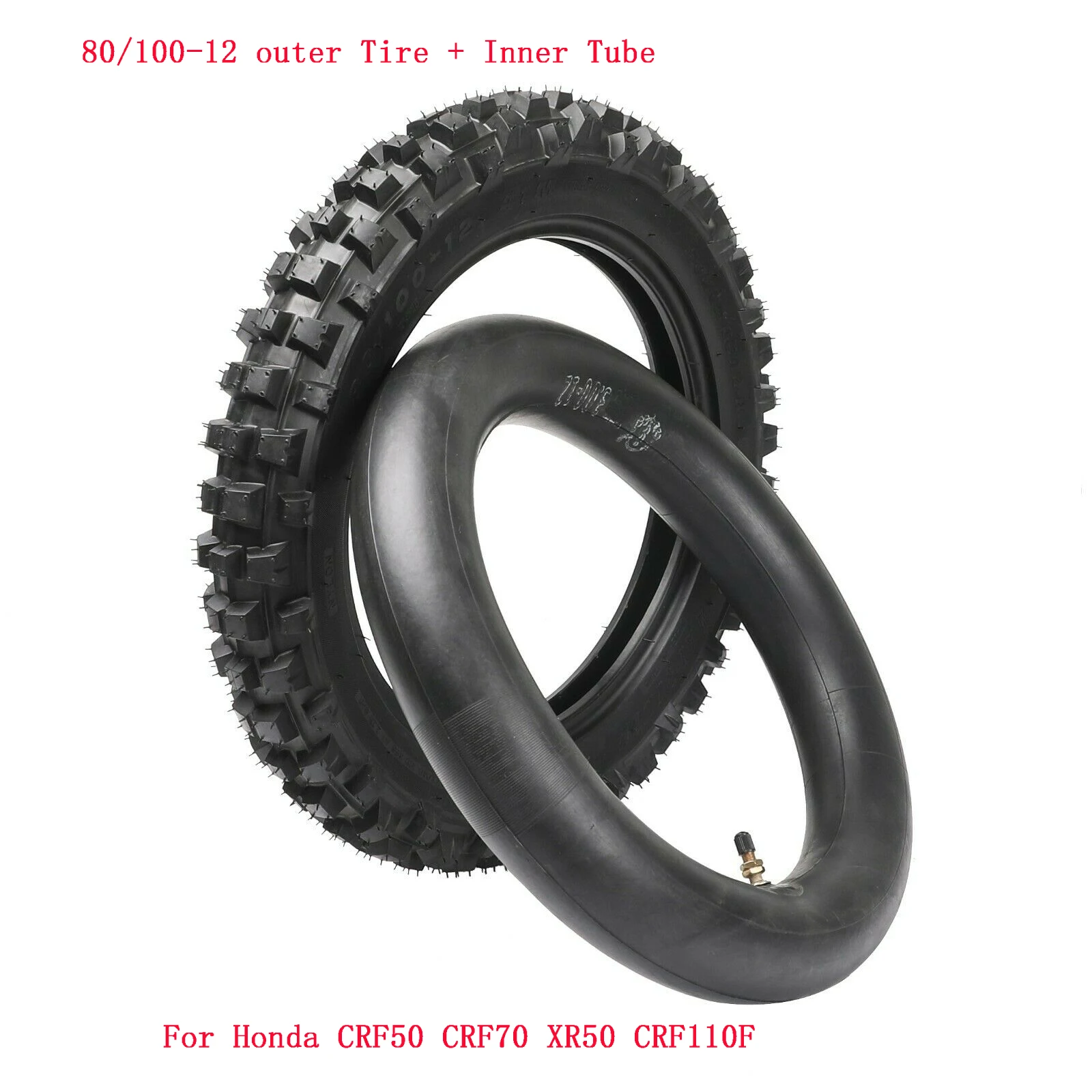 

3.00-12 inch Dirt Bike 80/100-12 Tire & Tube Rear For Honda CRF50 CRF70 XR50 CRF110F Dirt Pit Bike