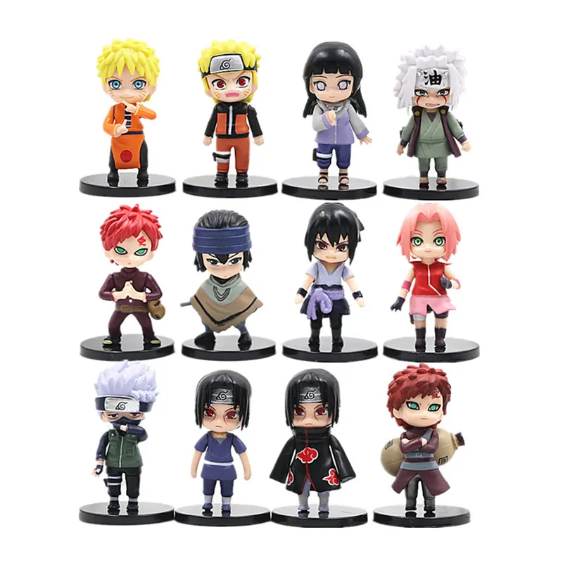 

12Pcs/set Anime Naruto Namikaze Minato Uzumaki Naruto Uchiha Sasuke Haruno Sakura Hatake Kakashi Jiraiya Pvc Model Toys 6Cm