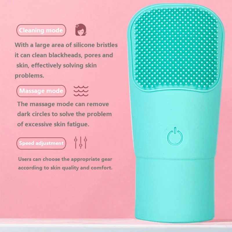 

New Arrival Battery Silicone Facial Cleansing Brush Waterproof Durable Cleaning Skin Face Washing Brush Skin Care Tool