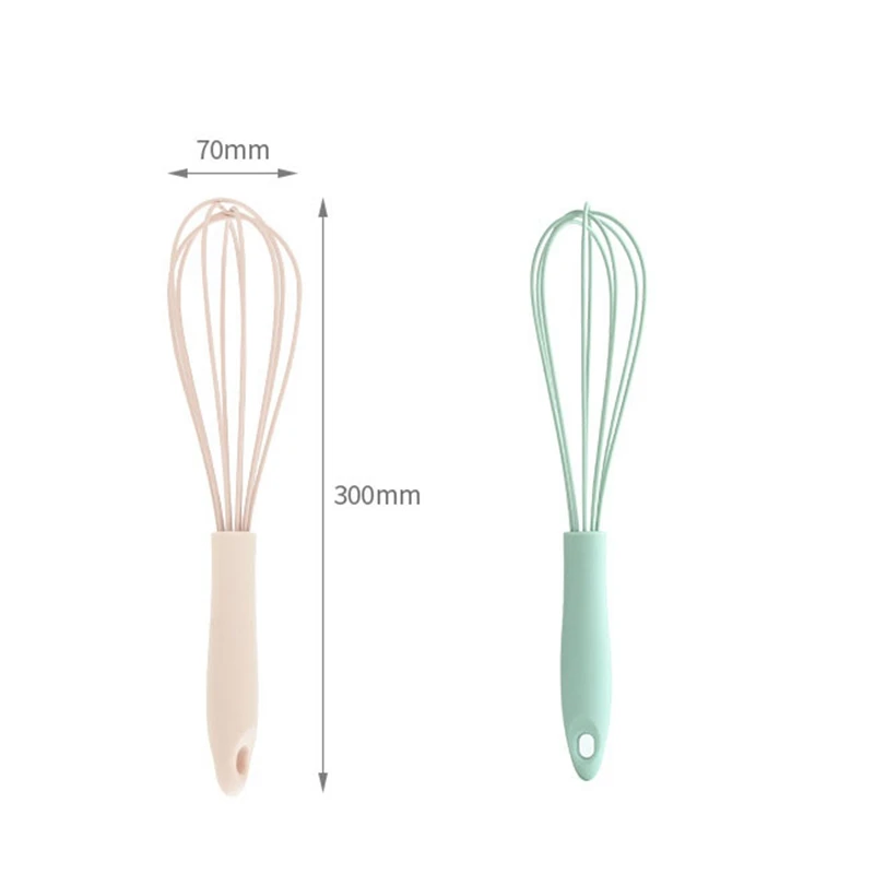 

Household Kitchen Silicone Whisk Non-Slip Easy to Clean Egg Beater Milk Frother Kitchen Utensil Kitchen Silicone Egg Beater Tool