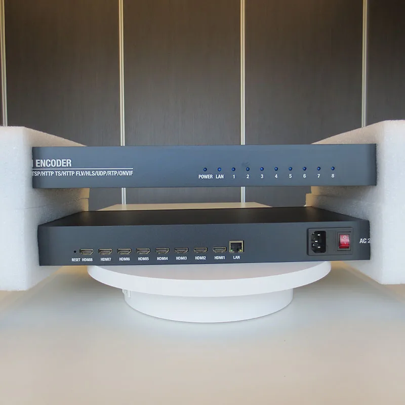 1U 8-канальный HEVC H265 H264 HD HDMI к IP видео кодировщик IPTV прямая трансляция медиакодер с