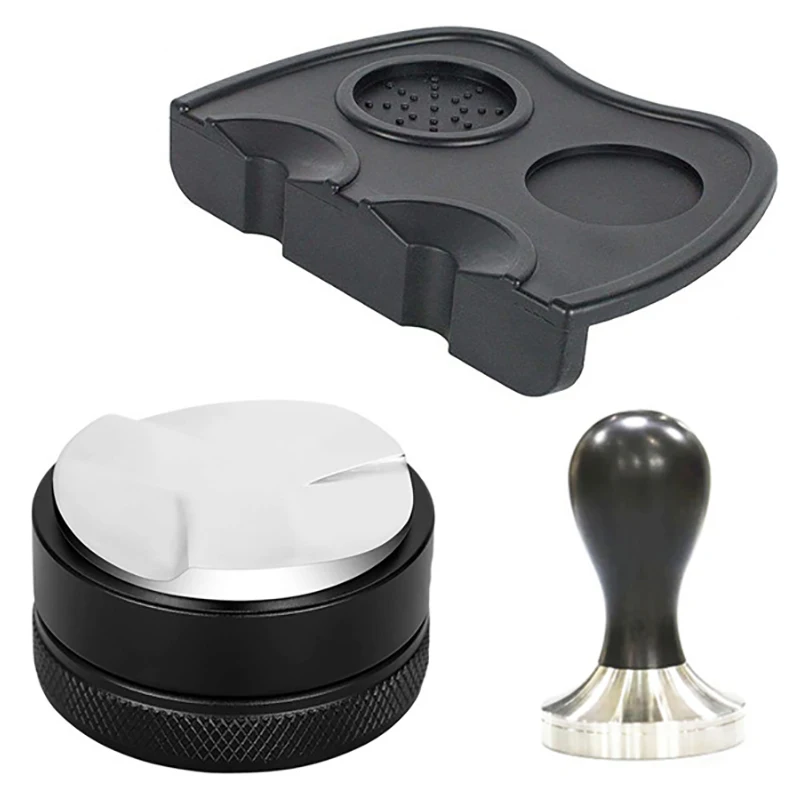 

3 Angle Coffee Tamper 51mm 304 Stainless Steel Flat Coffee Tampers Tool with Double Coffee Mat, Espresso Coffee Set