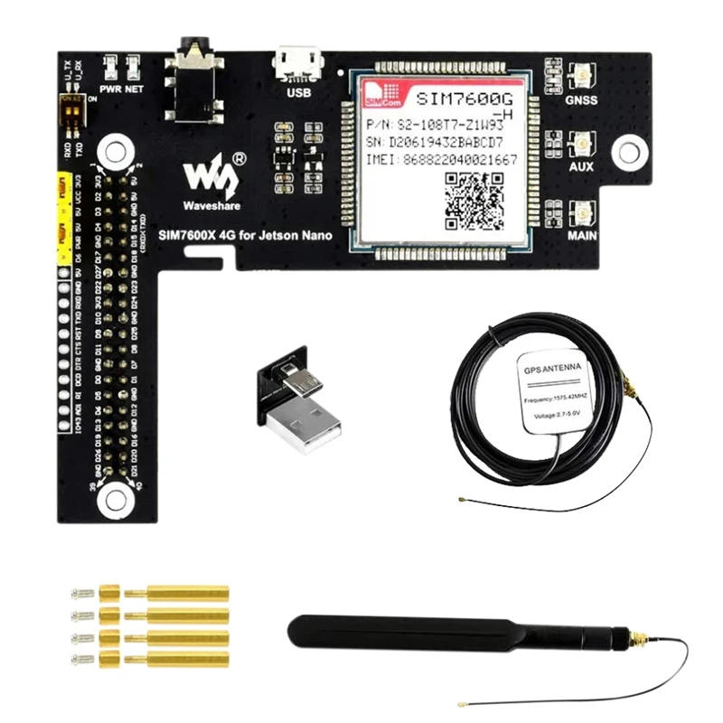 Waveshare 4G/3G/2G/GNSS Плата расширения для Jetson Nano на основе SIM7600G-H |