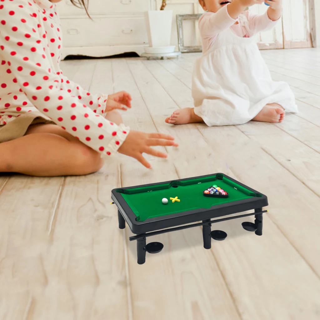 

Small Billiards Game Table with Accessories Tabletop Pool Fun Entertainment for the Whole Family