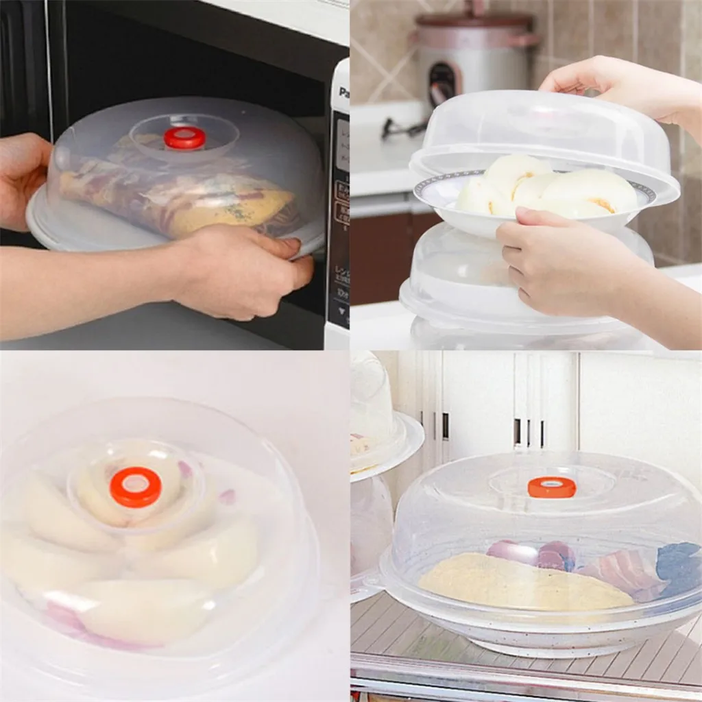 

Large Microwave Plate Cover Easy Grip Microwave Splatter Guard Lid with Steam