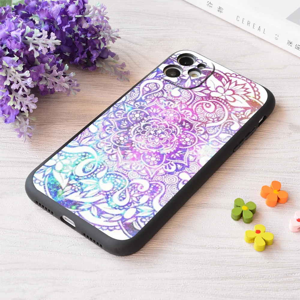 

For iPhone Galaxy Mandala Print Soft Matt Apple Case