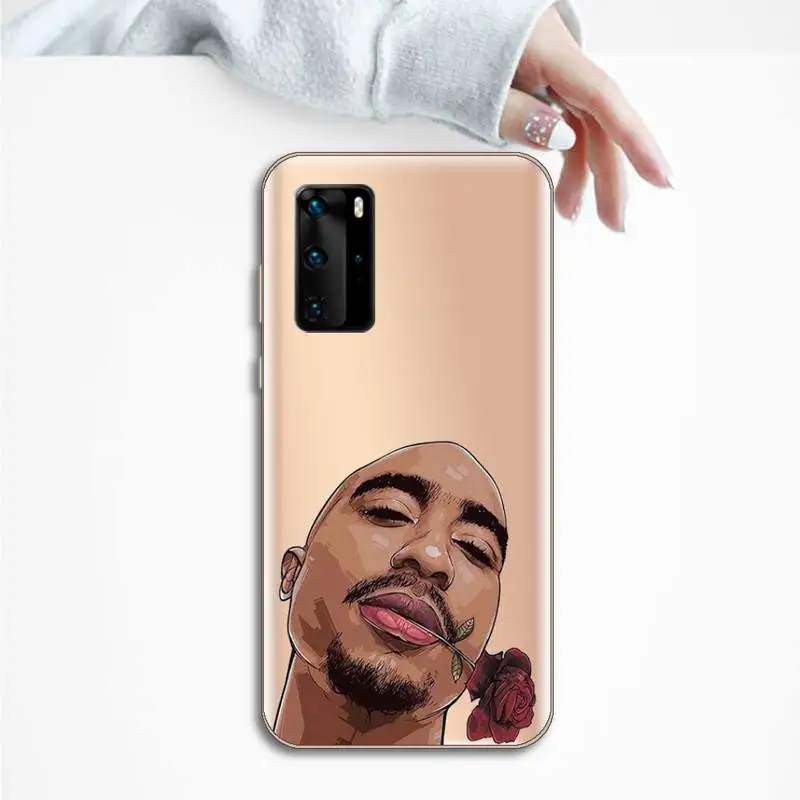 

Tupac 2Pac Makaveli rapper luxury shell luxury funda Phone Case Transparent for Huawei P honor 8 10i 20 30 40 smart 2019