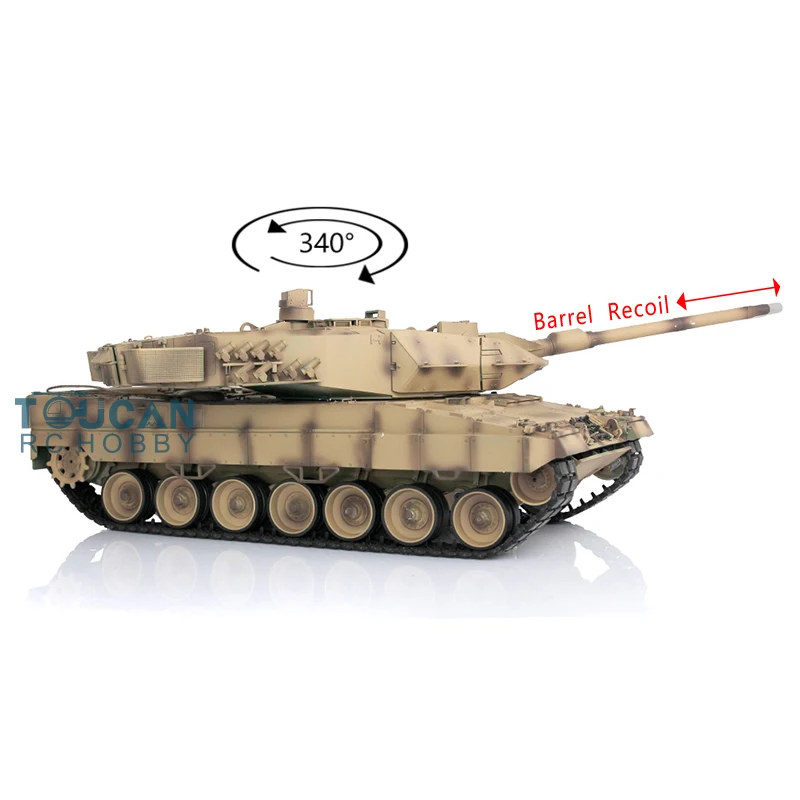 

Heng Long Upgraded Ver 1/16 TK7.0 German Leopard2A6 RC Tank 3889 Barrel Recoil Metal Tracks Armored Toy TH17649