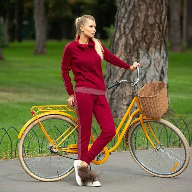 Красный свитер для девочек комплект из двух предметов трикотажная одежда