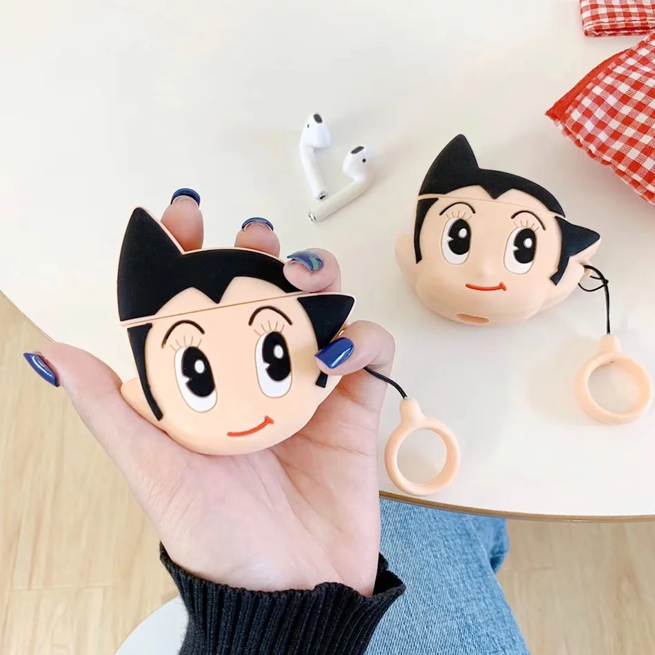 3D Dolphin Earphone Case For Airpods 2 Silicone Whale Cover for Earpods Headphone Hedgehog Ring Strap | Электроника