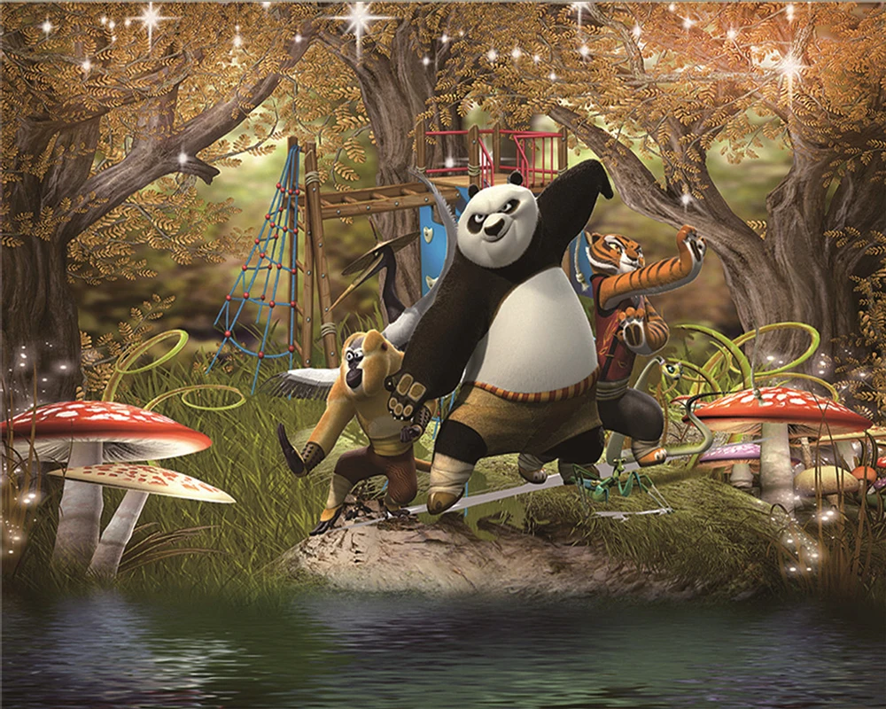 

Modern Mural 3d Wallpaper Cartoon Animals in the Dream forest Living Room Bedroom Wallcovering HD Wallpaper