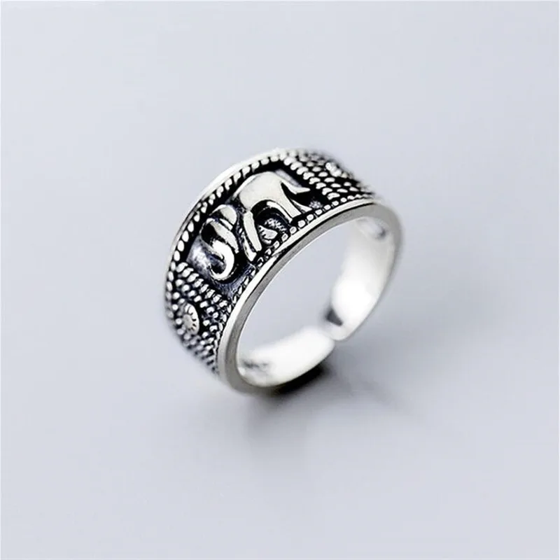 

Vintage Fine Silver Color Elephants Animal Rings for Women Female Jewelry Bohemian 2021 Trendy Accessories Anillos SR305