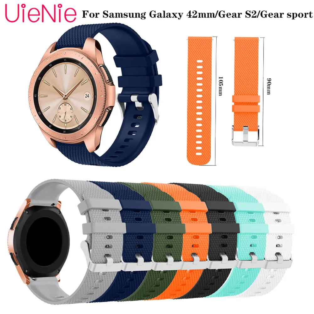

20mm Sports Silicone Strap For Samsung Galaxy 42mm / Gear S2 / Gear sport 20mm 42mm Smart Watch Replacement Wristband accessory