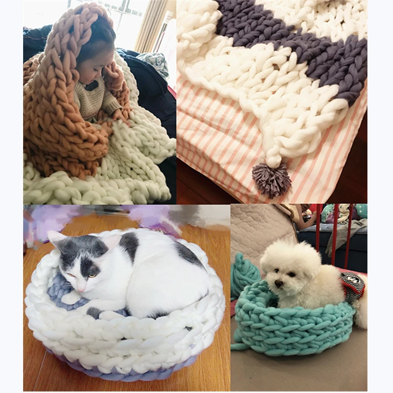 250 г Экстра Толстая линия Исландская шерсть ручная вязка шарф шляпа супер толстая